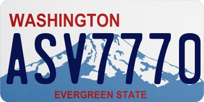 WA license plate ASV7770