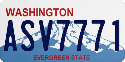 WA license plate ASV7771
