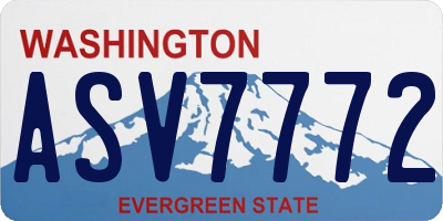 WA license plate ASV7772