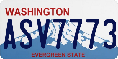 WA license plate ASV7773