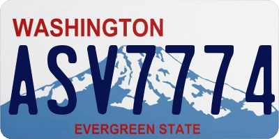 WA license plate ASV7774