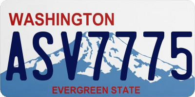 WA license plate ASV7775