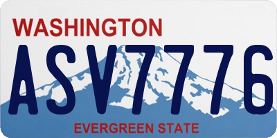 WA license plate ASV7776