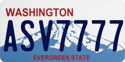 WA license plate ASV7777