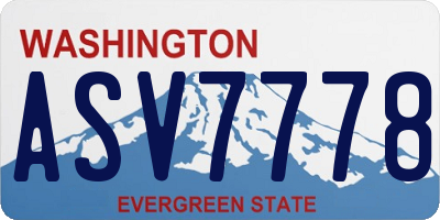 WA license plate ASV7778