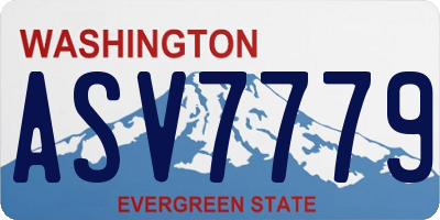 WA license plate ASV7779