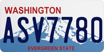 WA license plate ASV7780