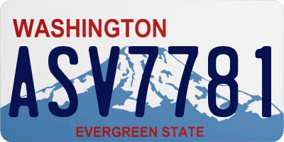 WA license plate ASV7781