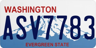 WA license plate ASV7783