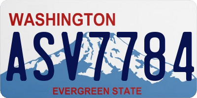 WA license plate ASV7784