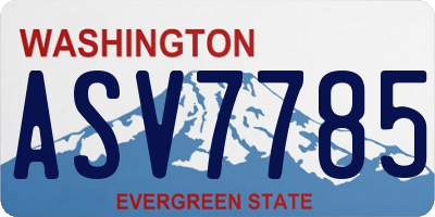 WA license plate ASV7785