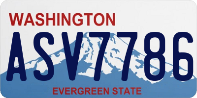 WA license plate ASV7786