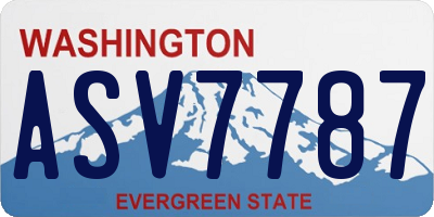 WA license plate ASV7787
