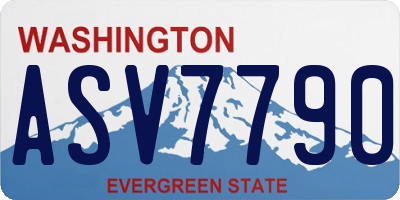 WA license plate ASV7790