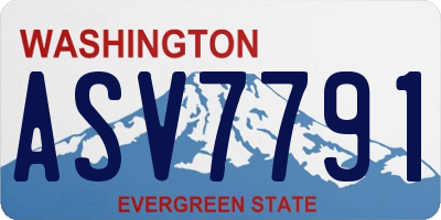 WA license plate ASV7791
