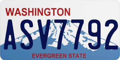 WA license plate ASV7792