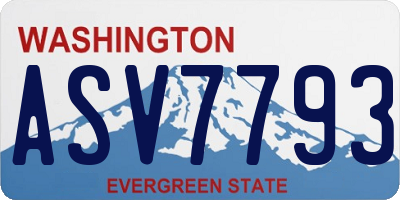 WA license plate ASV7793