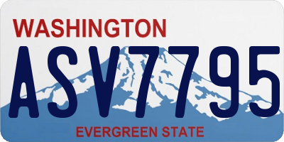 WA license plate ASV7795