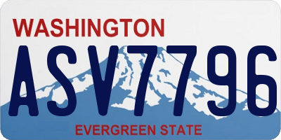 WA license plate ASV7796