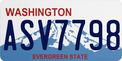 WA license plate ASV7798