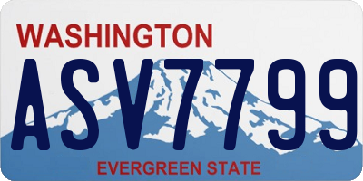 WA license plate ASV7799