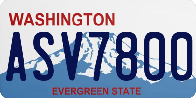 WA license plate ASV7800