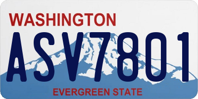 WA license plate ASV7801