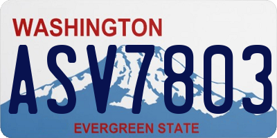 WA license plate ASV7803