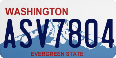 WA license plate ASV7804