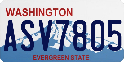 WA license plate ASV7805