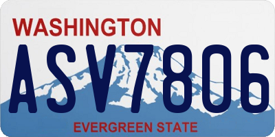 WA license plate ASV7806