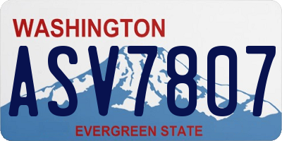 WA license plate ASV7807