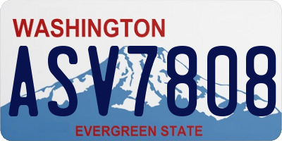 WA license plate ASV7808