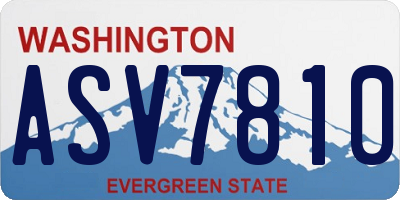 WA license plate ASV7810