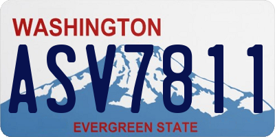 WA license plate ASV7811