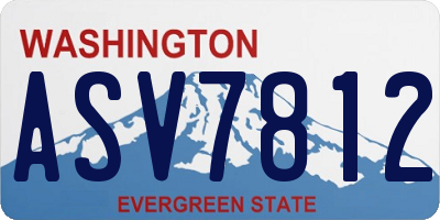 WA license plate ASV7812