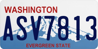 WA license plate ASV7813