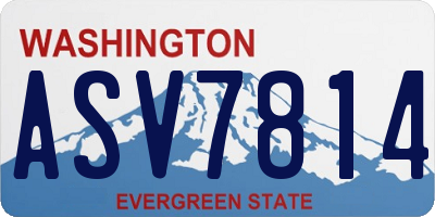 WA license plate ASV7814