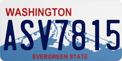 WA license plate ASV7815