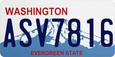 WA license plate ASV7816