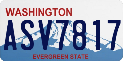 WA license plate ASV7817