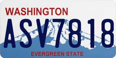 WA license plate ASV7818