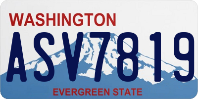 WA license plate ASV7819