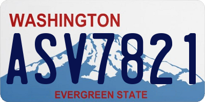 WA license plate ASV7821