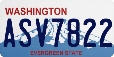 WA license plate ASV7822