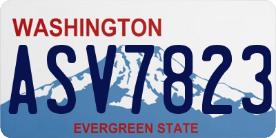 WA license plate ASV7823