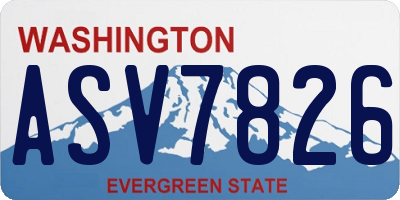WA license plate ASV7826