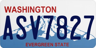 WA license plate ASV7827