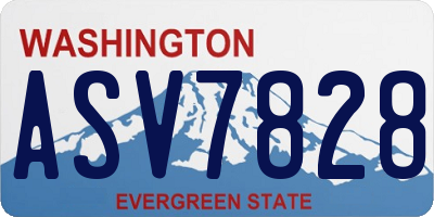WA license plate ASV7828