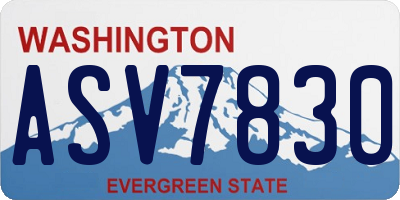 WA license plate ASV7830